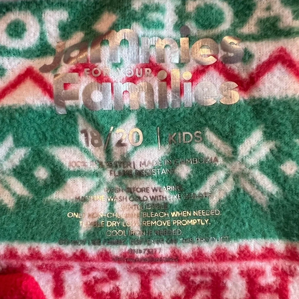 Jammies for your Families size 18-20 kids Festive Christmas Onesie Pajamas, EUC